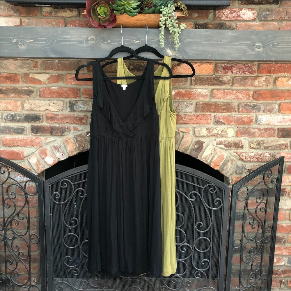 Green J.Crew casual dress (Black sold on 9/7)